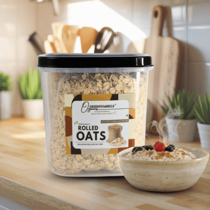GreenDumbells Organics Rolled Oats Jar