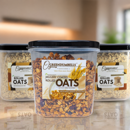 GreenDumbells Organics Rolled Oats – 2 Packs Jaggery Oats – 1 Pack